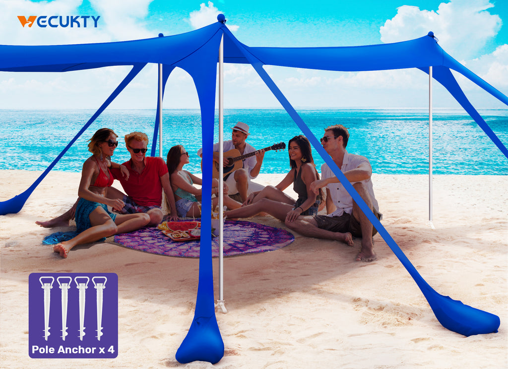 Beach Canopy Tent Sun Shade with UPF 50+ UV Protection,10x10 FT Beach –