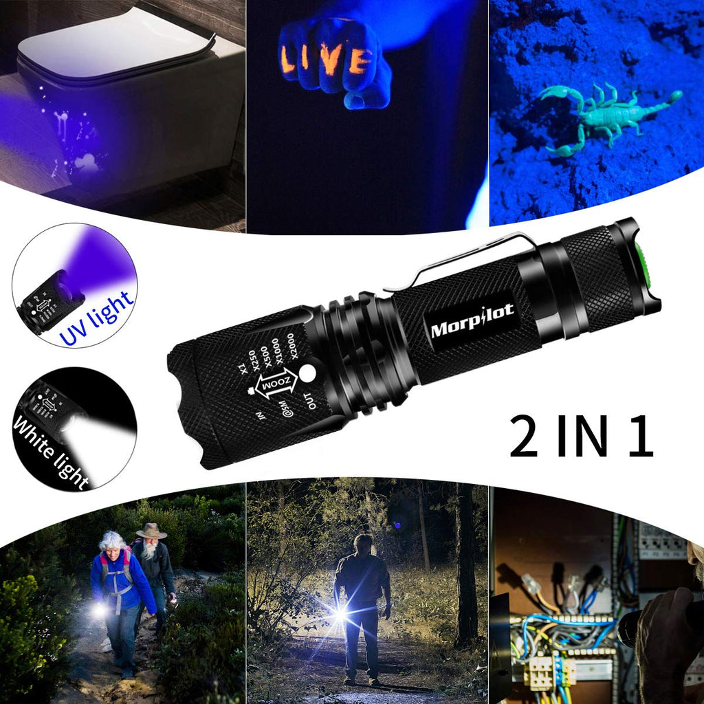 2 in 1 UV Tactical Flashlight Mini Ultraviolet Urine Detector