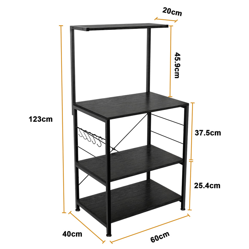 Cheflaud Étagère four à micro-ondes，sur pied de cuisine industrielle Four à micro-ondes Poste de travail utilitaire de stockage
