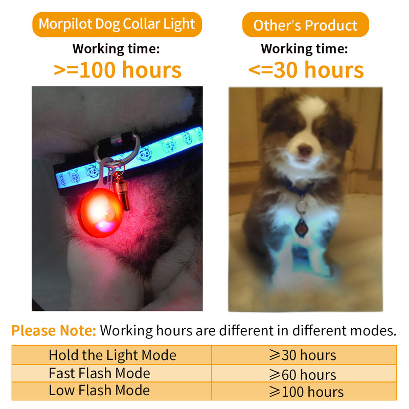 Morpilot Pet Cat Dog Collar Light, 6PCS Colorful Clip-On Dog Lights for Collars, Led for the Dark, Waterproof Safety Pet Light for Night、 Walking with 3 Flashing Modes (6 Extra Batteries)