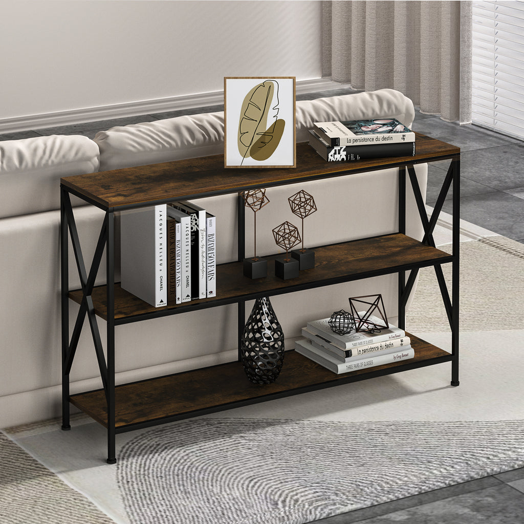 Cheflaud TV Stand for TVs up to 55",TV Console Table Storage Shelves,Wood Sofa Table for Living Room,Entryway