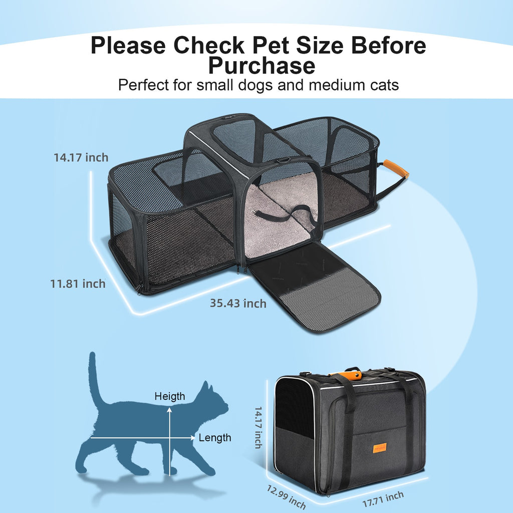 perfrom Airline Approved Pet Carrier,Soft Sided Cat Carriers for Small Dog  Cats and Small Animals 