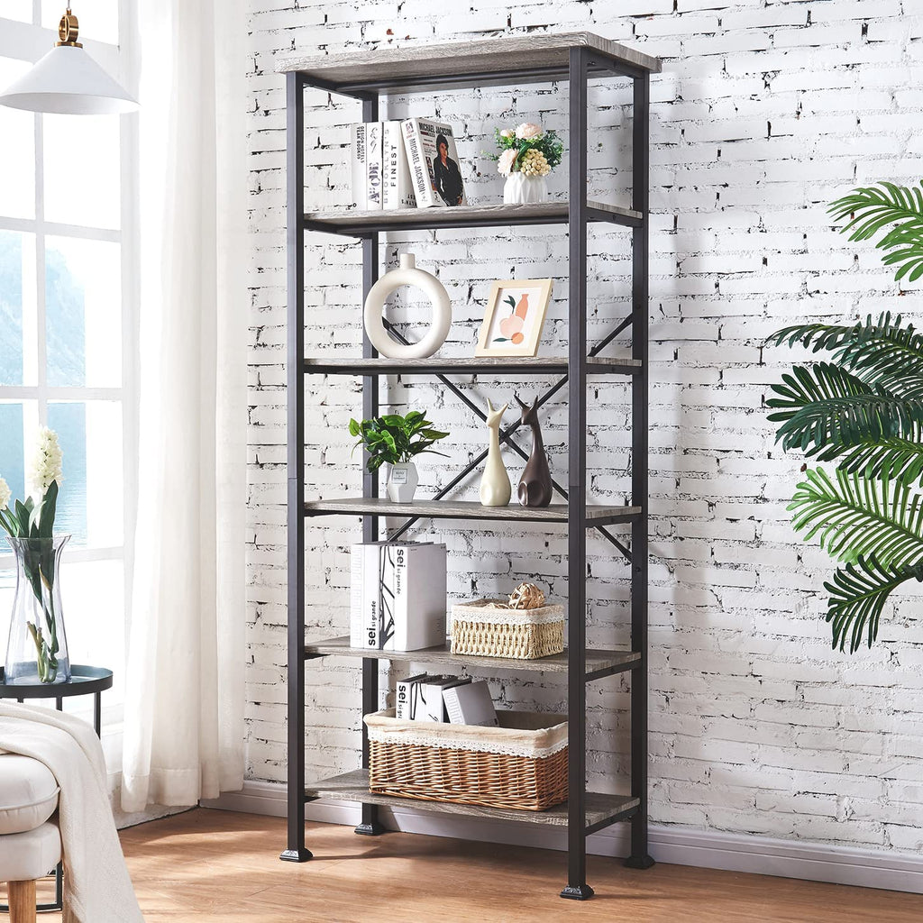 Bookshelves and Bookcases Floor Standing 6 Tier Display Storage Shelves 70in Tall Bookcase Home Decor Furniture for Home Office, Living Room, Bed Room