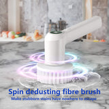Keestone Electric Cordless Power Brush Floor Spin Scrubber，LED Monitor Handheld Portable Scrubber Kit with 4 Replaceable Electric Cleaning Brush Heads for Tub, Tile, Floor, Bathroom Wall.