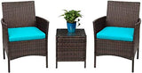 Patio Porch Furniture Sets 3 Pieces PE Rattan Wicker Chairs with Table Outdoor Garden Furniture Sets,2