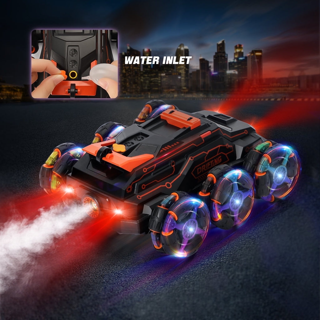 Keenstone Remote Control Car, RC Stunt Car with Gesture Control, Simulated Exhaust Spray, Suitable The Best Christmas Birthday Gift for 3-8 Year Old, Orange