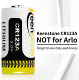 CR123A 3v Lithium Battery 18 Pack, Keenstone UL Certified Non-Rechargeable 1600mAh Lithium Batteries for Flashlight Torch Microphones (NOT for Arlo Cameras)