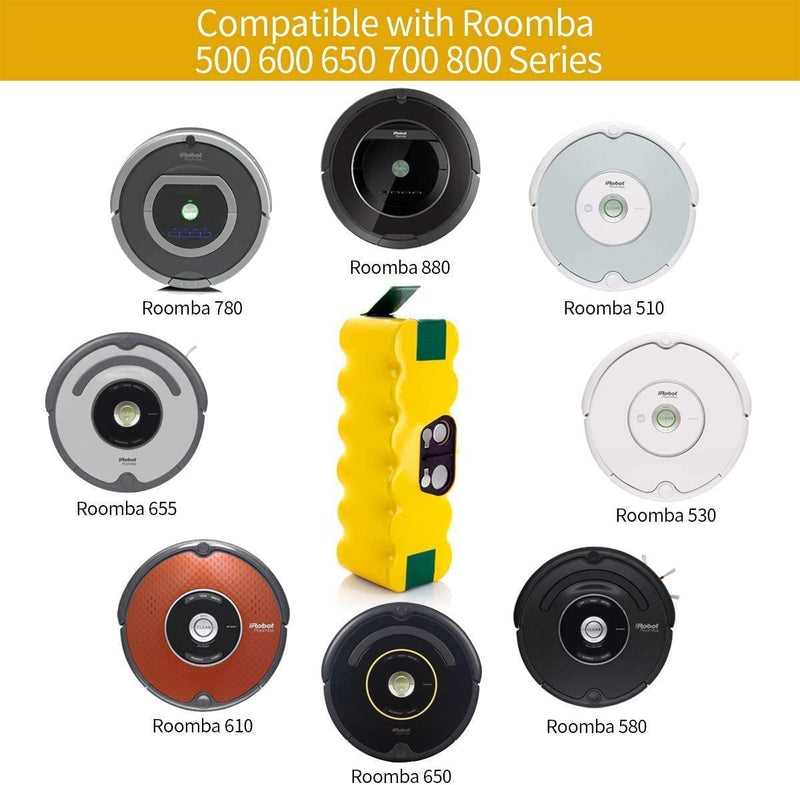Morpilot 4050mAh 14.4V Replacement Ni-MH Battery Compatible with iRobot Roomba R3 500 600 700 800 900 Series 500 510 531 535 540 550 552 560 570 580 595 620 650 660 700 760 770 780 790 800 870 900
