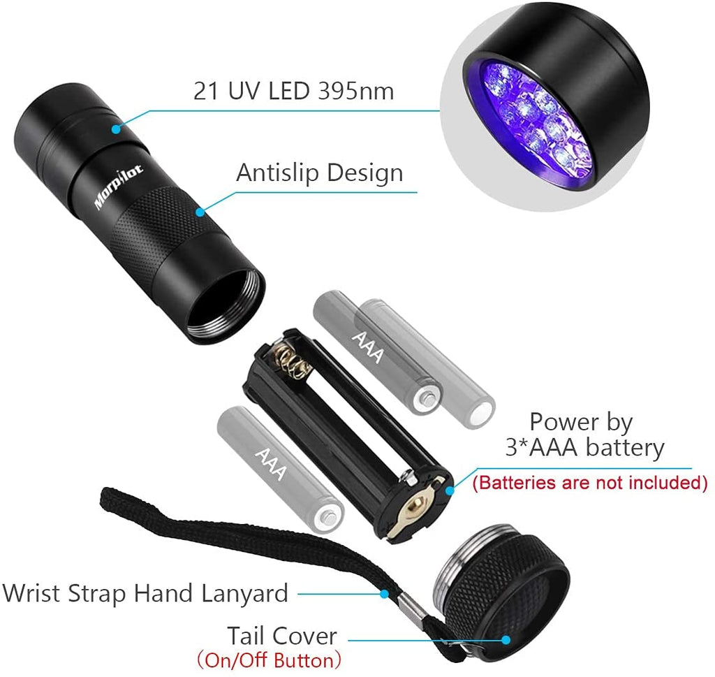 morpilot Black Light, 2 Pcs UV Handheld Blacklight Flashlights 12 Led Keenstone.com morpilot Black Light, 2 Pcs UV Handheld Blacklight Flashlights 12 Led Keenstone.com