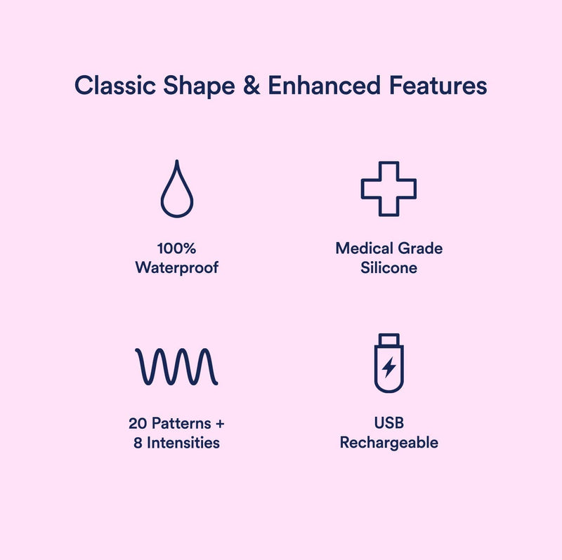 Morpilot Rechargeable Personal Wand Massager - Quiet & Waterproof - 20 Patterns & 8 Speeds - Travel Bag Included - Men & Women - Perfect for Tension Relief, Muscle, Back, Soreness, Recovery - Hot Pink