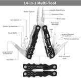 Multitool, 25 in 1 Multi Tool Pliers Stainless Steel Folding Pocket Knife Plier Kit with Durable Nylon Sheath for Outdoor Survival, Camping, Hiking, Hunting, Fishing