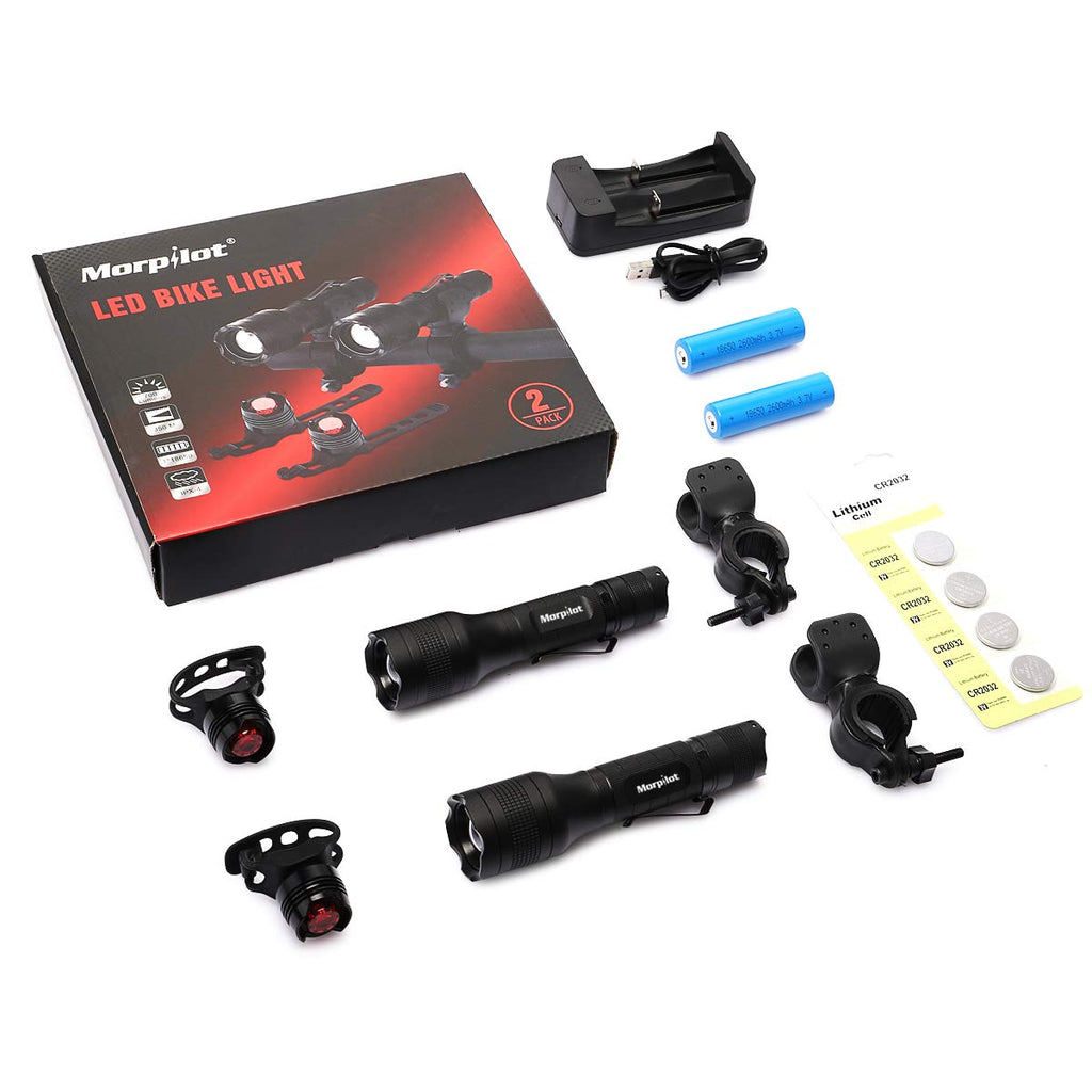 LED Bicycle Mountain Bike Lights Front and Back Set