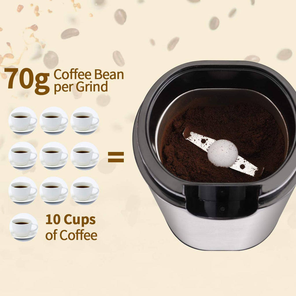 Nuts Mini Electric Coffee Grinder Mill 70g Coffee Bean For Homeuse