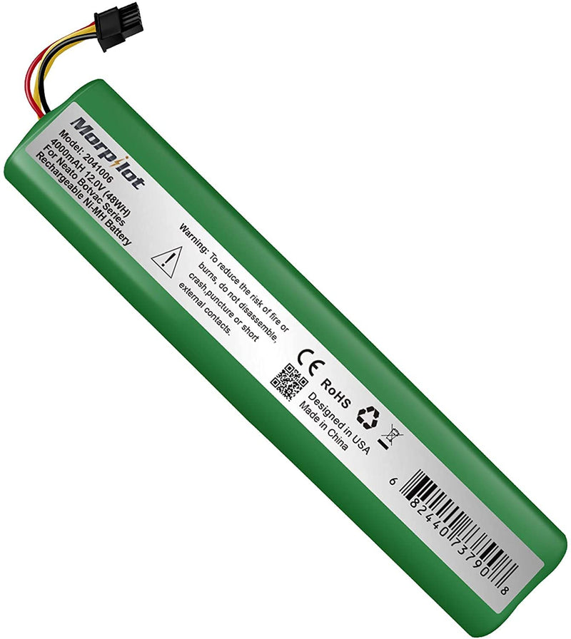 Morpilot 12V 4000mAh NiMh Battery for Neato Botvac Series 70e, 75, 80, 85 Robotic Vacuum 945-0129 945-0174 (NOT COMPATIBLE with Neato D4 D3 D5 D7)