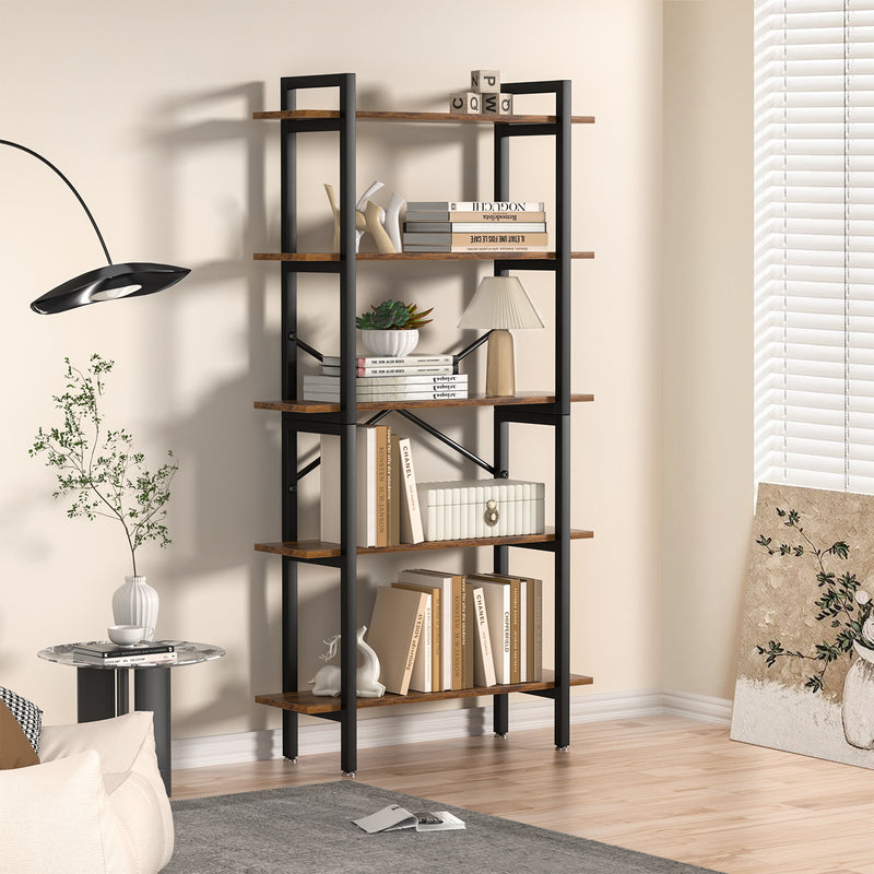 5 Tier Bookcase Modern Bookshelf