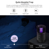 Bug Zapper Indoor, Morpilot Mosquito Trap for Gnat Fruit Flies with UV Light, Rechargeable Mosquito Killer Lamp Built-in Mosquito Attractant, Silent Fan and Sticky Glue Boards Black