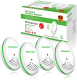 Ｍ－１ Ultrasonic Pest Repeller 4 Pack Electronic Repeller Indoor Plug-in - Get rid of - Rodents, Mice, Rats, Squirrels, Bats, Insects, Bed Bugs, Ants, Fleas, Mosquitos, Fly, Spiders, Roaches!