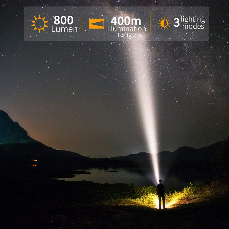 Tactical Flashlight with Picatinny Rail Mount, LED Weapon Light 800 Lumen Waterproof Tactical Flash Light for Outdoor Shooting Hunting Camping, Include with CR123A Lithium Battery and Portable Clip