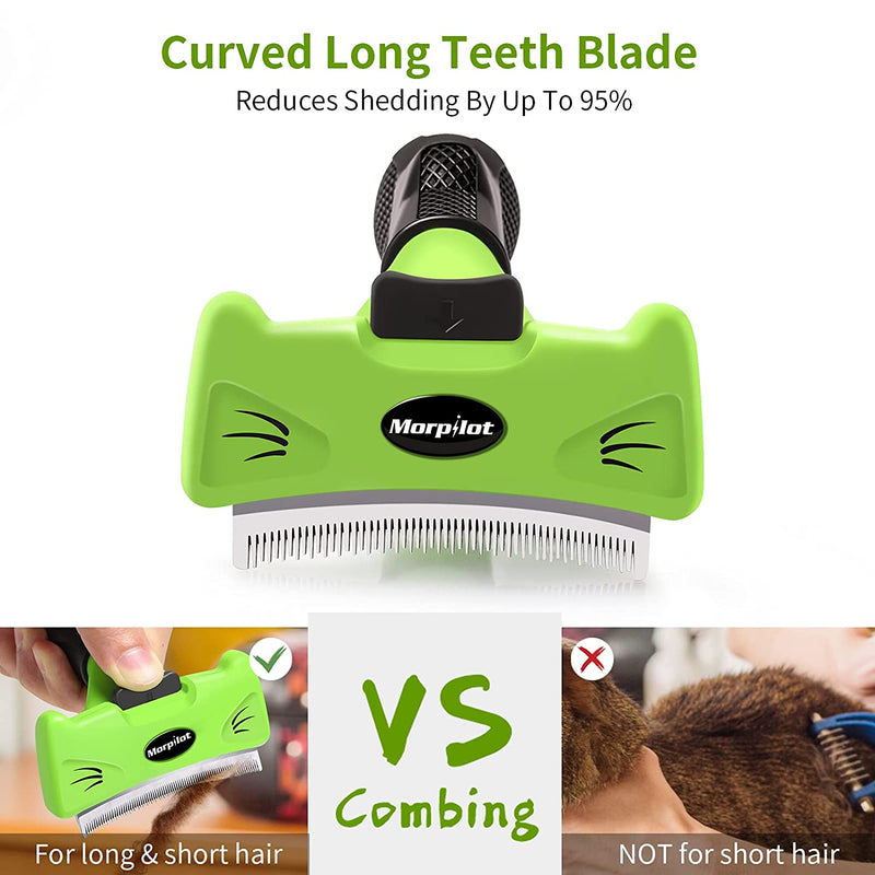 Morpilot Pet Grooming Brush, Deshedding Dog Brush with Quick Self Cleaning, Professional Pet Comb Removes Loose Hair and Combats Reduces Shedding Up To 95%, Deshedding Brush for Dogs and Cats (M)