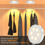 morpilot Puck Lights, Rechargeable LED Closet Lights Battery Powered, Dimmable Under Cabinet Lighting with Remote Control, Under Counter Light for Kitchen, Hallway, Stairs, Stick on Lights (3 Packs)