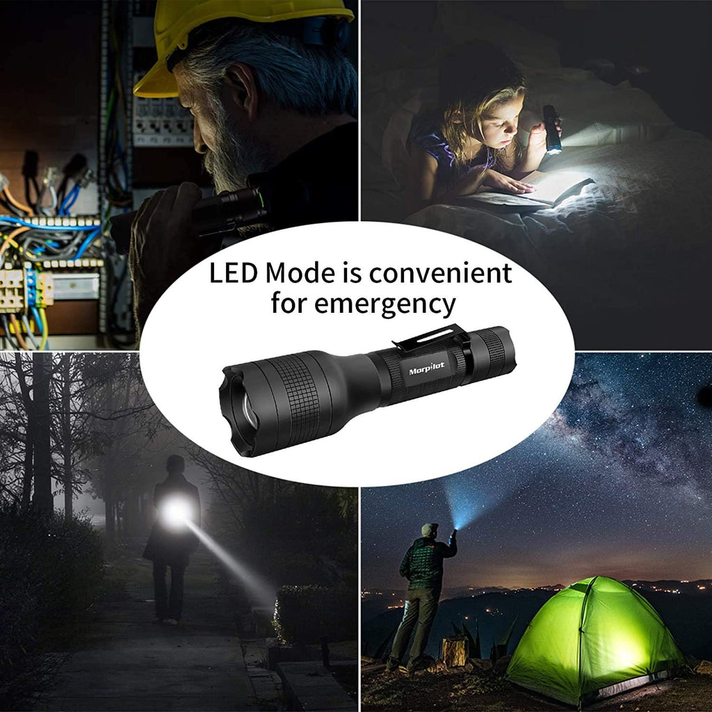 2 in 1 Led Flashlight, USB Rechargeable UV Lamp, Black Light and White Light Flashlights, 500Lumen, 395nm Mini Light Torch Detector for Pets Urine and Stains