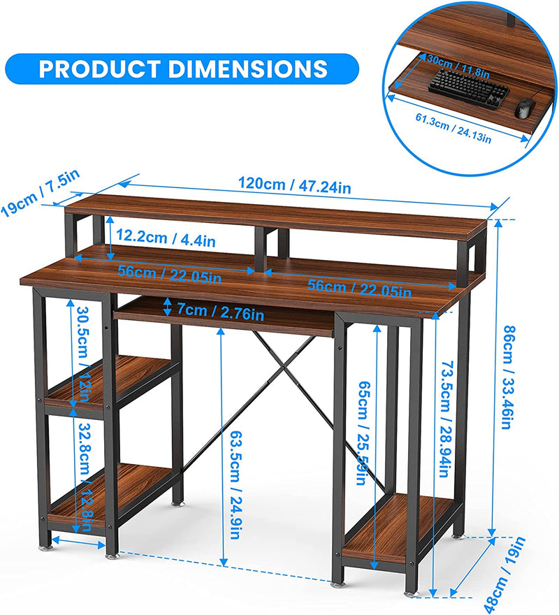 47" Computer Desk Writing Desk