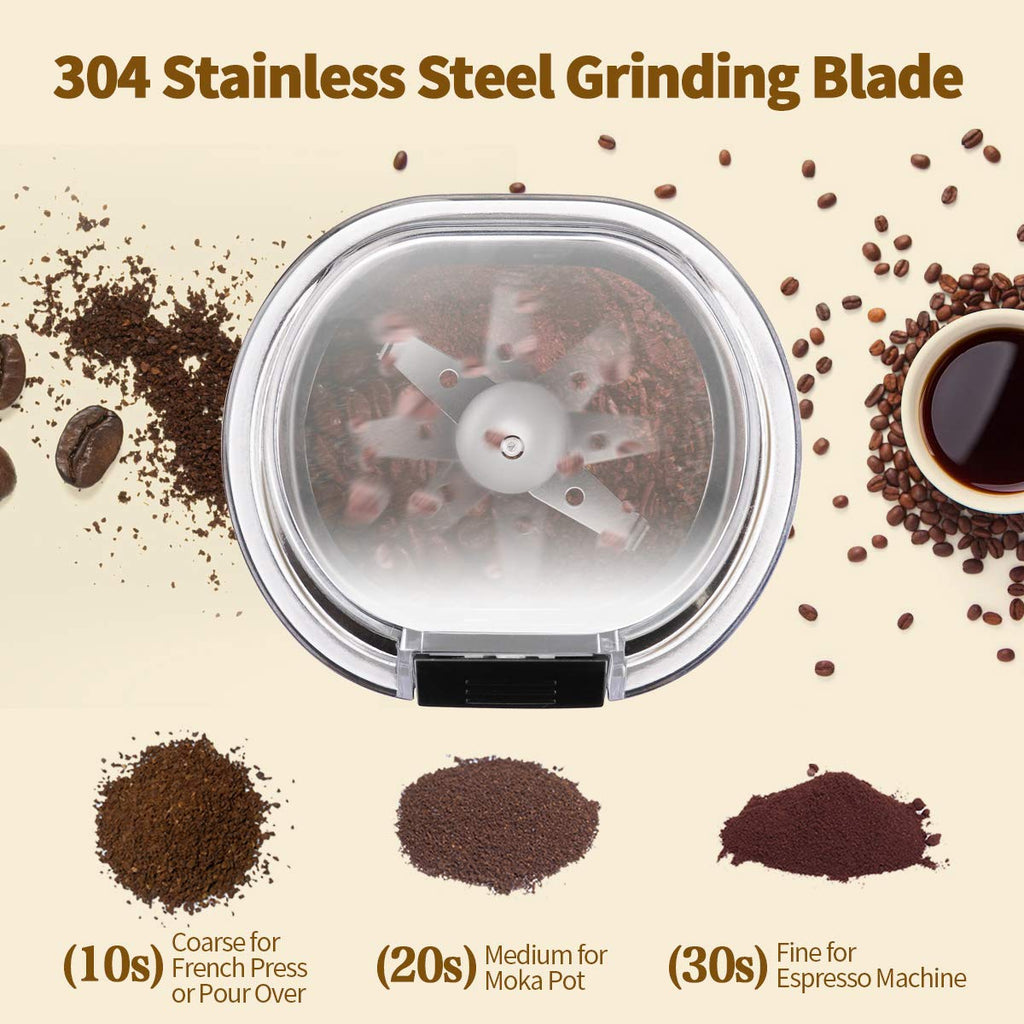 Coffee Bean Grinder Mill Grinder with Noiseless Motor One Touch