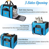 morpilot Pet Travel Carrier Bag, Portable Pet Bag - Folding Fabric Pet Carrier, Travel Carrier Bag for Dogs or Cats, Pet Cage with Locking Safety Zippers, Foldable Bowl, Airline Approved