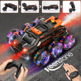 Keenstone Remote Control Car, RC Stunt Car with Gesture Control, Simulated Exhaust Spray, Suitable The Best Christmas Birthday Gift for 3-8 Year Old, Orange