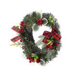 Christmas Wreaths, 24in Classic Artificial Door Wreaths With Apples And Raspberries With Red Bows，for Xmas, Party, New Year Decoration