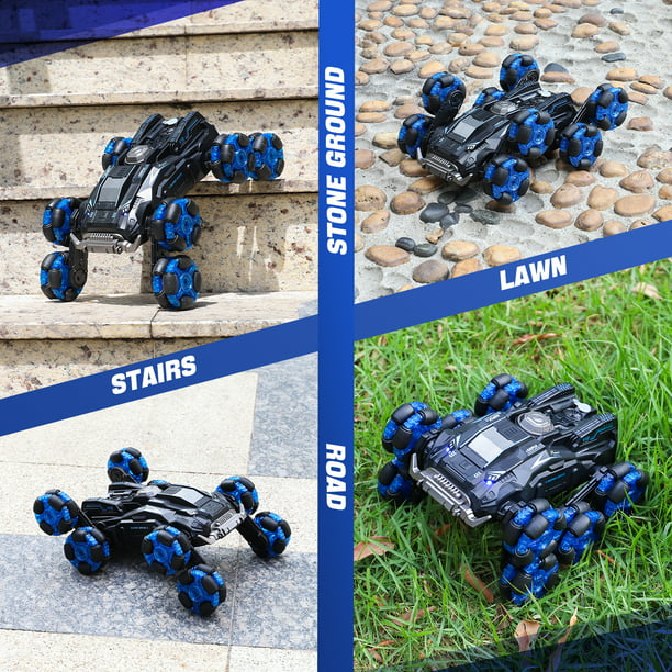 Keenstone Remote Control Stunt Car,RC Car Monster Truck Birthday Christmas Gift for Children Kid, Eight Wheel, Blue