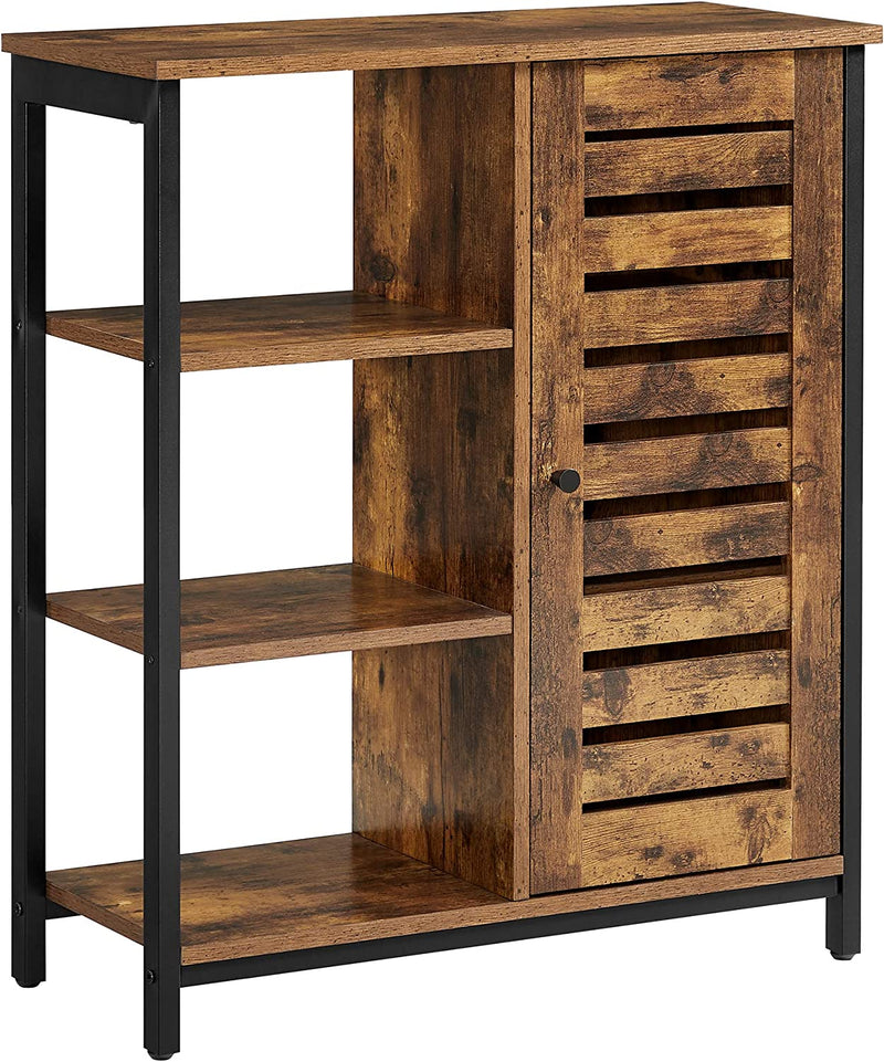 Storage Cabinet, Cupboard, Multipurpose Cabinet, 3 Open Shelves and Closed Compartments, for Kitchen, Living Room, Bedroom, Industrial