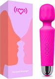 Morpilot Rechargeable Personal Wand Massager - Quiet & Waterproof - 20 Patterns & 8 Speeds - Travel Bag Included - Men & Women - Perfect for Tension Relief, Muscle, Back, Soreness, Recovery - Hot Pink
