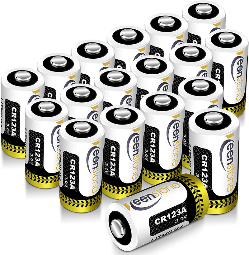 CR123A 3v Lithium Battery 18 Pack, Keenstone UL Certified Non-Rechargeable 1600mAh Lithium Batteries for Flashlight Torch Microphones (NOT for Arlo Cameras)