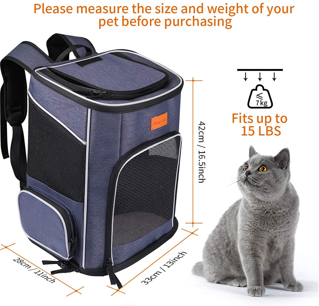 morpilot Dog Backpack Carrier, Foldable Cat Backpack Carrier for