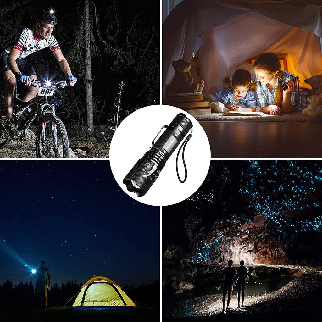 Morpilot Tactical Flashlight and Pocket Knives Set, Super Bright Handheld Flashlight and 5 in 1 Multitool Tactical Knife for Camping Hiking Backpacking Fishing