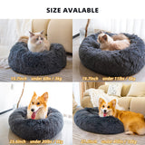 Calming Dog Bed & Cat Bed, Anti-Anxiety Donut comfortable and Soft Dog Cuddler Bed, Washable Pet Bed with Anti-Slip & Water-Resistant Bottom（15.7”/19.7"/23.6"/27.6）