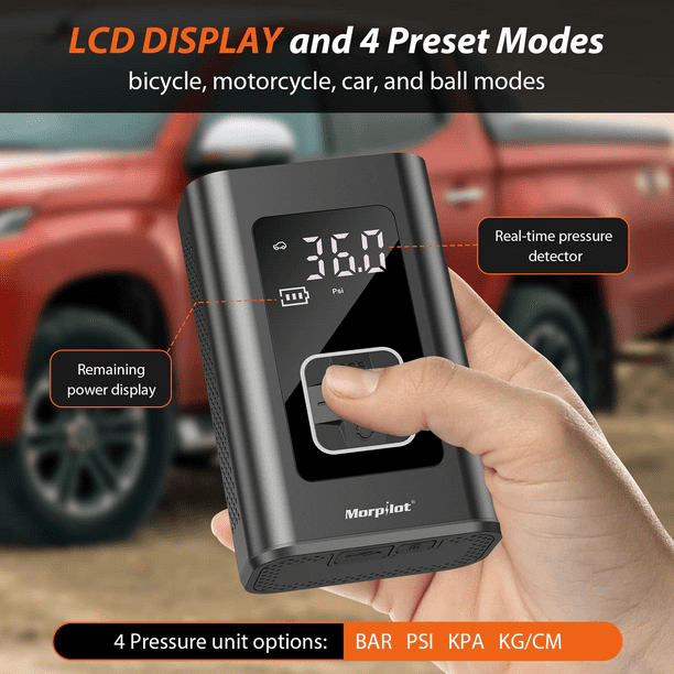 6000mah Mini Electric Air Pump, Portable Air Compressor Cordless Tire  Inflator 150psi With Digital Lcd Display, Electric Bike Pump With Led Light  For
