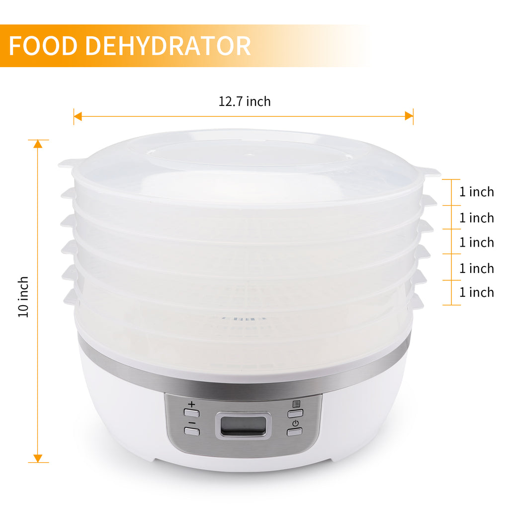 Morpilot Food Dehydrator Machine, With 5 Stackable Trays Professional Multi-Tier Kitchen Food Dehydrator Appliances, Meat Fruits or Vegetable Dryer?High-Heat Circulations