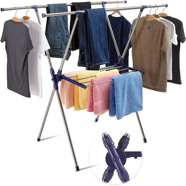 Cheflaud Clothes Drying Rack - Foldable Drying Racks for Laundry, Stainless Steel for Indoor and Outdoor Use